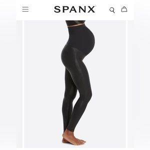 Spanx maternity faux leather leggings!